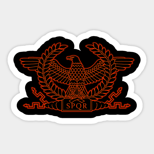 Roman Burning Eagle Sticker by AtlanteanArts